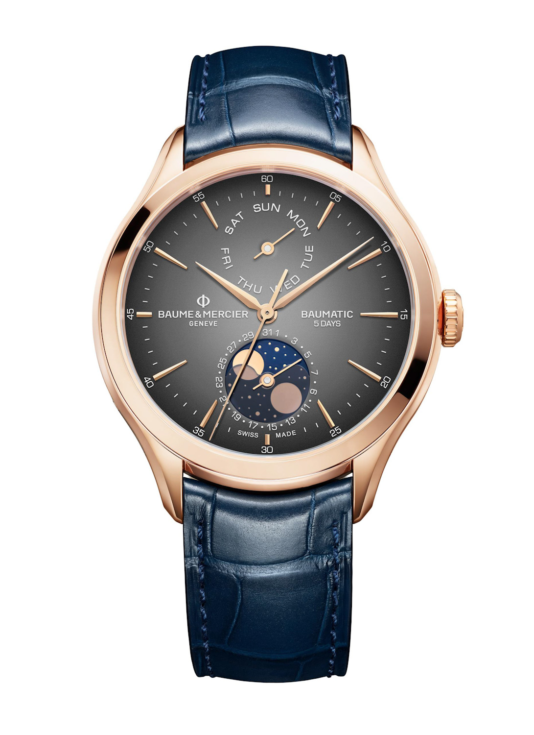 baume & Mercier clifton baumatic day date moon phase