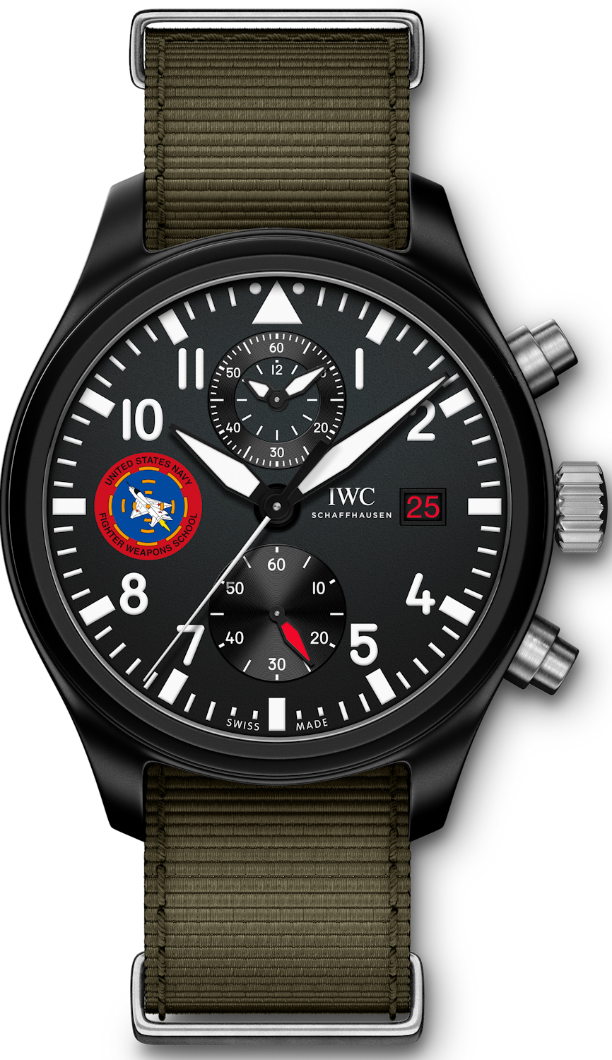 iwc schaffhausen pilots watch chronograph ed strike fighter tactics instructor iw389004