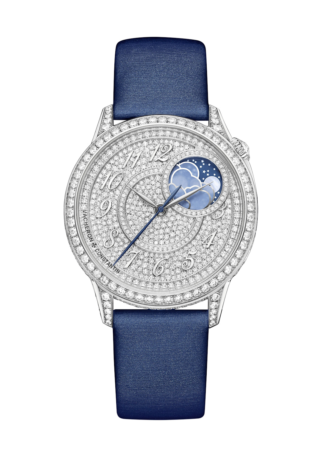 Vacheron Constantin Égérie moon phase diamond pave